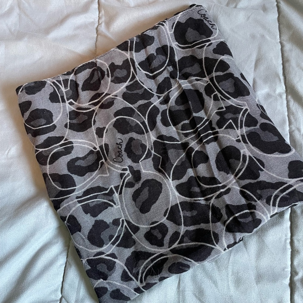 Coach Ocelot Leopard Infinity Scarf
